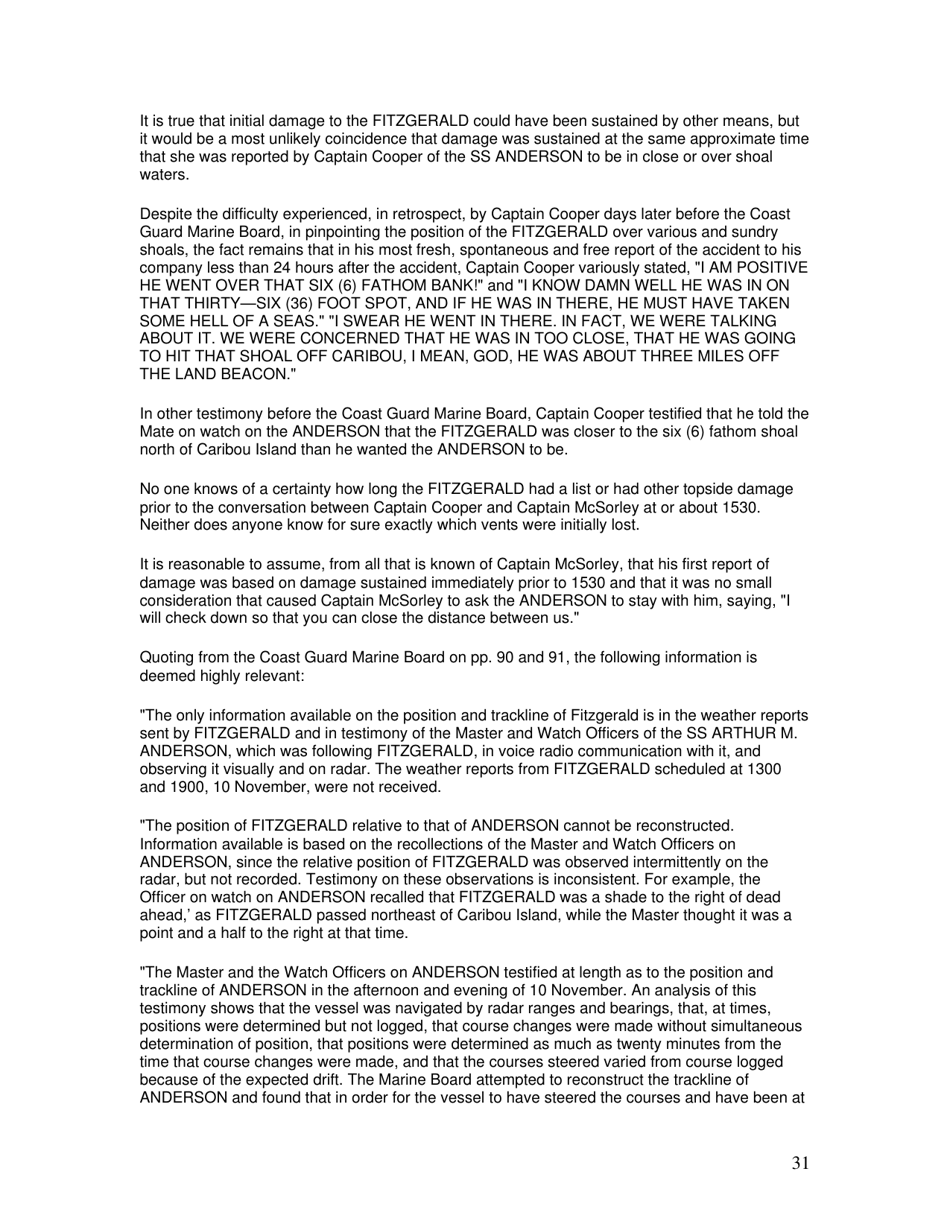 Marine Accident Report: Ss Edmund Fitzgerald Sinking in Lake Superior, Page 31