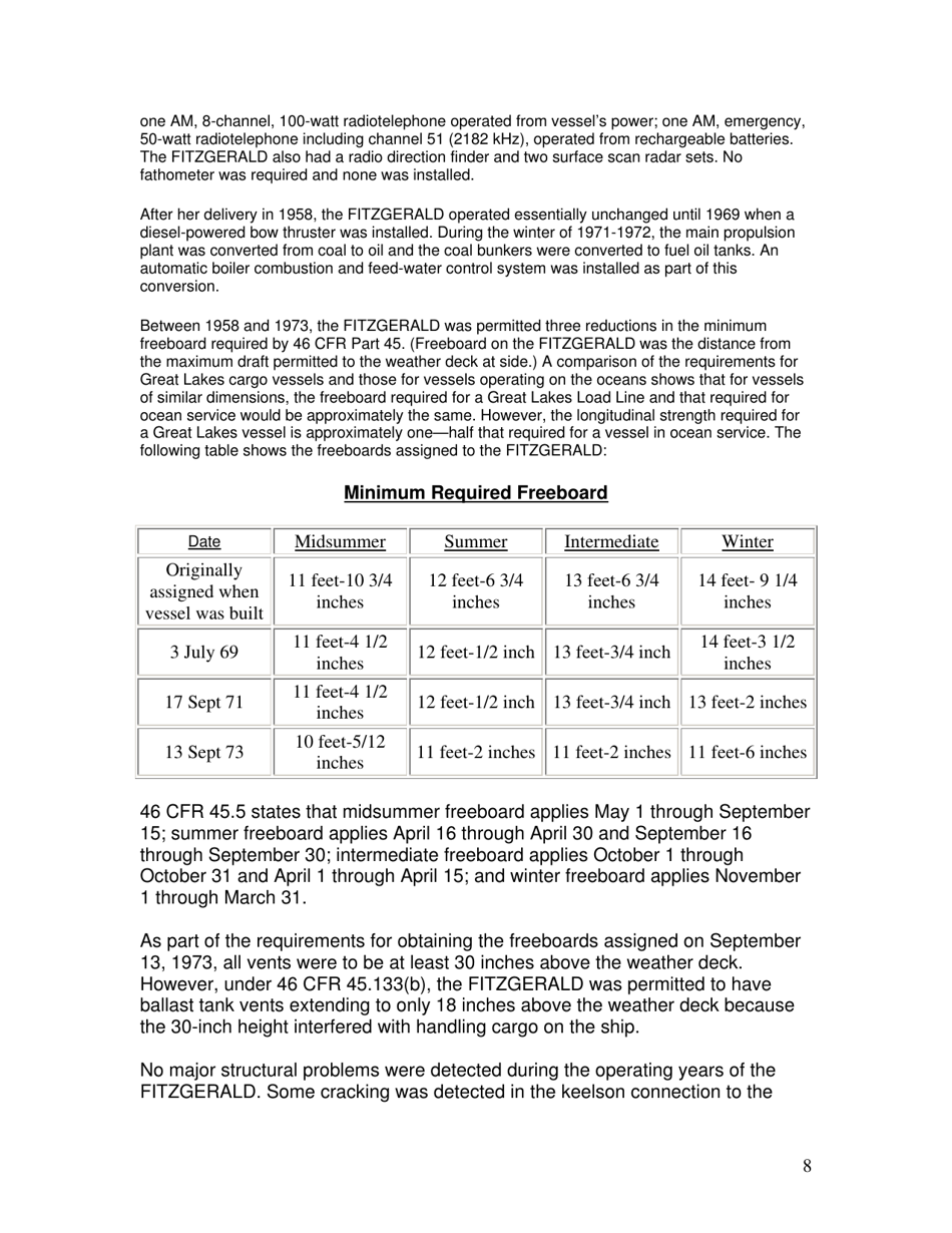 Marine Accident Report: Ss Edmund Fitzgerald Sinking in Lake Superior, Page 8