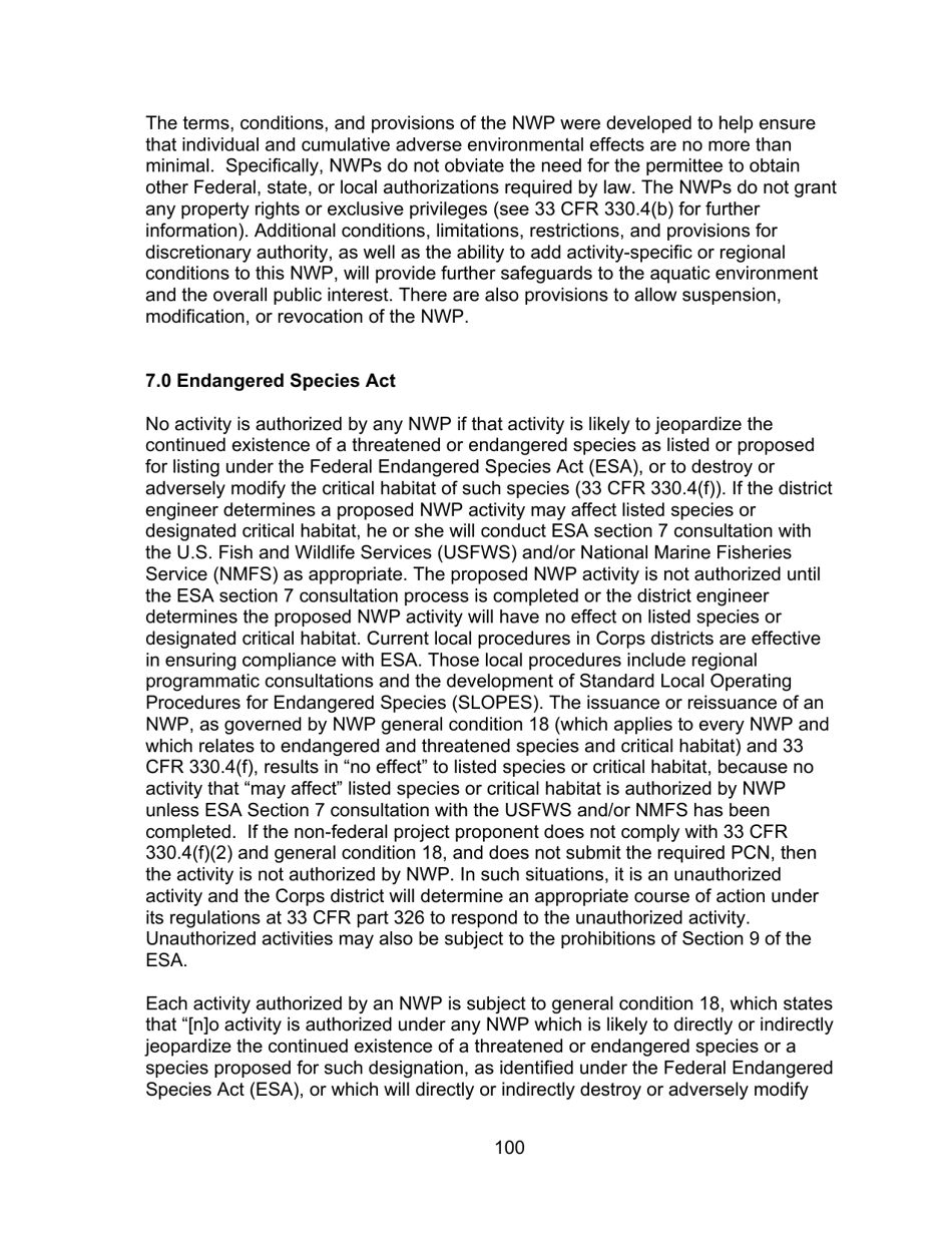 Decision Document Nationwide Permit 12, Page 100