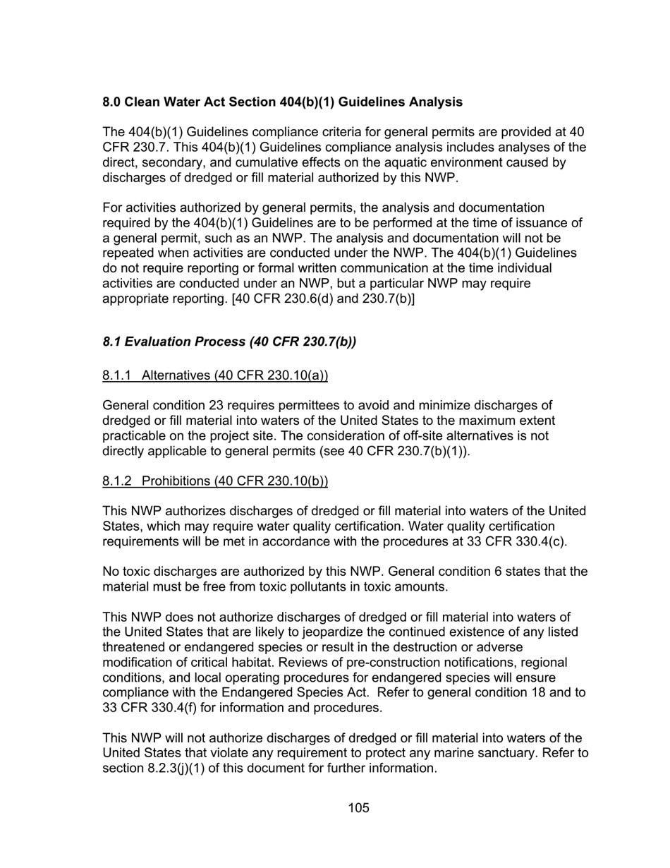 Decision Document Nationwide Permit 12, Page 105