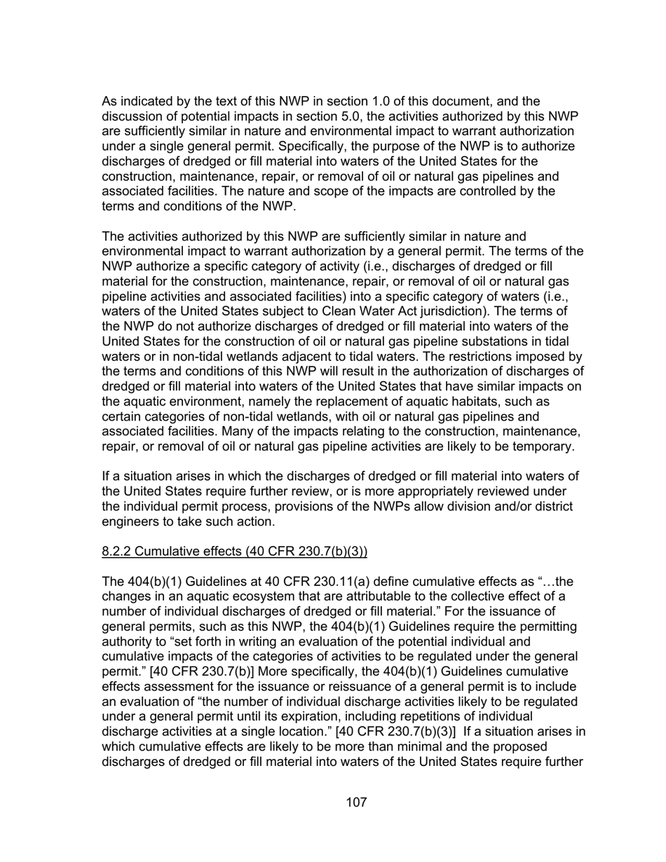 Decision Document Nationwide Permit 12, Page 107