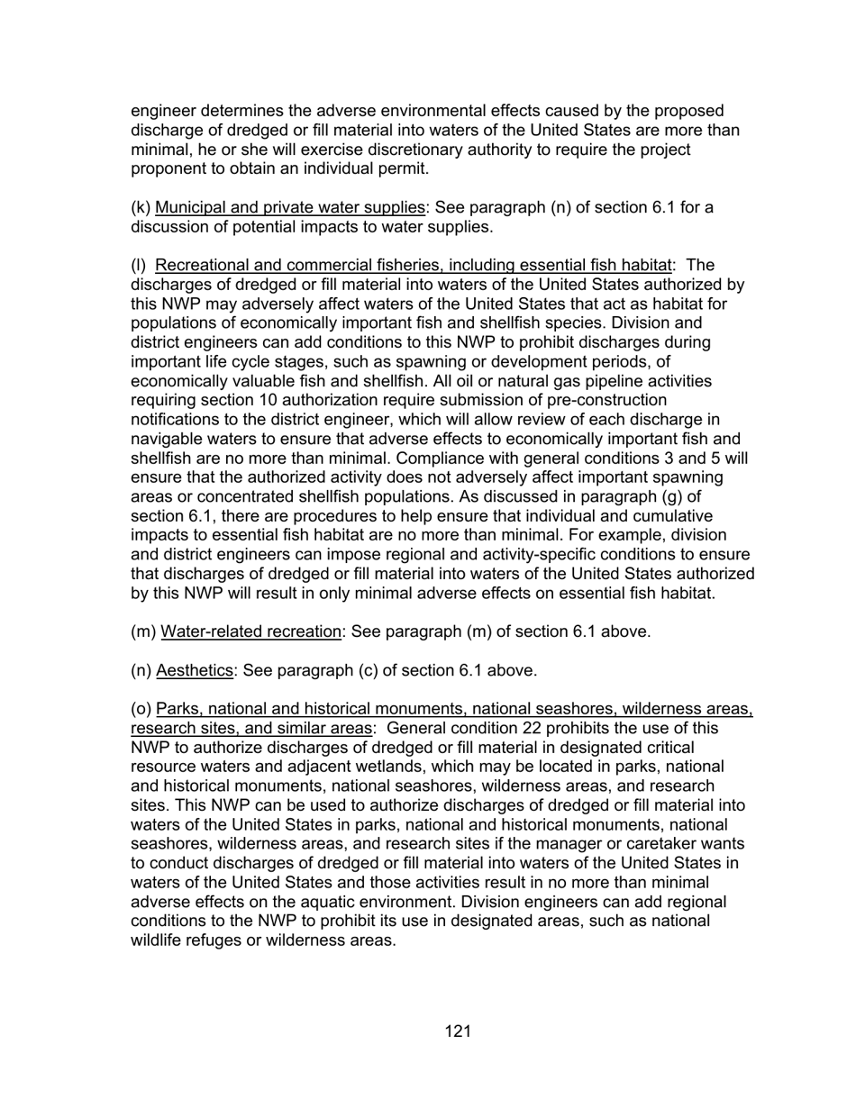 Decision Document Nationwide Permit 12, Page 121