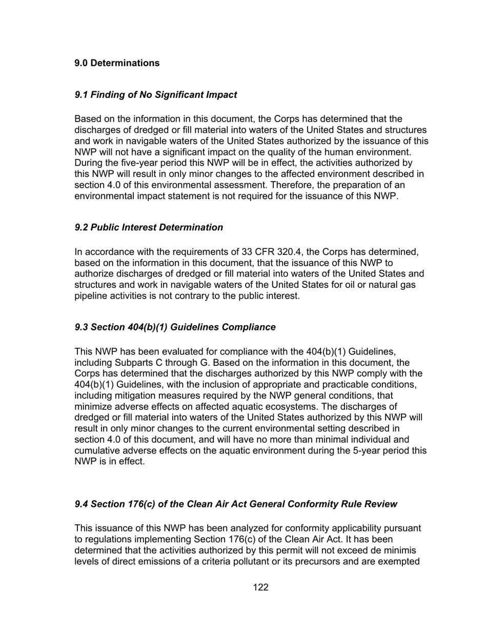 Decision Document Nationwide Permit 12, Page 122