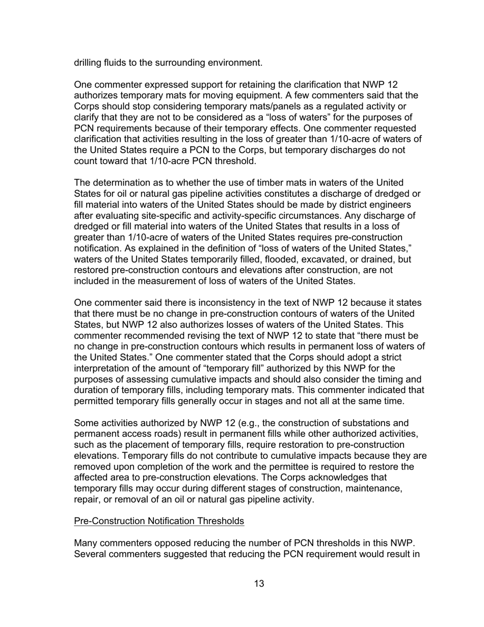 Decision Document Nationwide Permit 12, Page 13