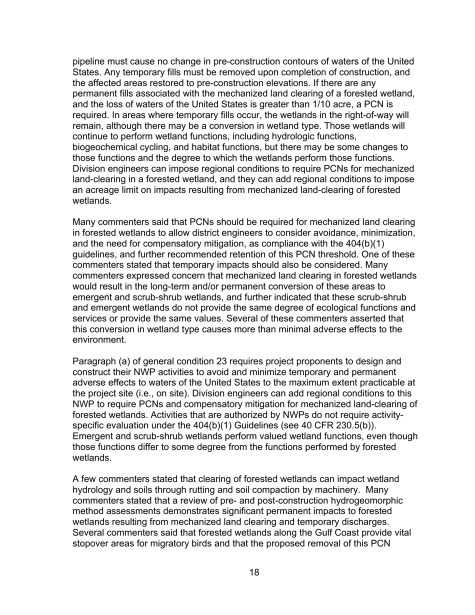 Decision Document Nationwide Permit 12, Page 18