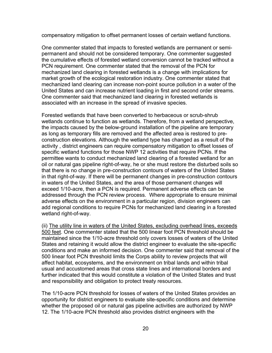 Decision Document Nationwide Permit 12, Page 20