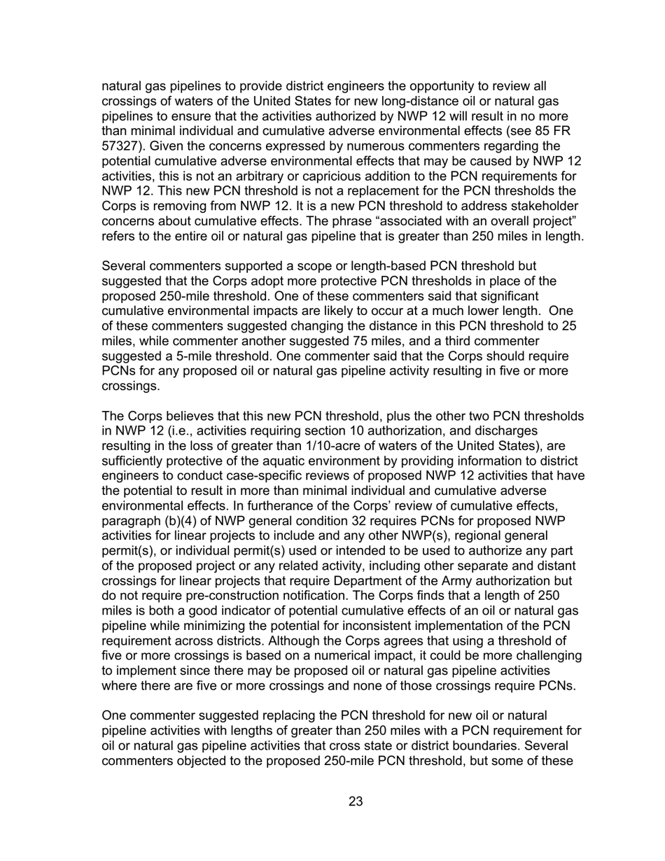 Decision Document Nationwide Permit 12, Page 23