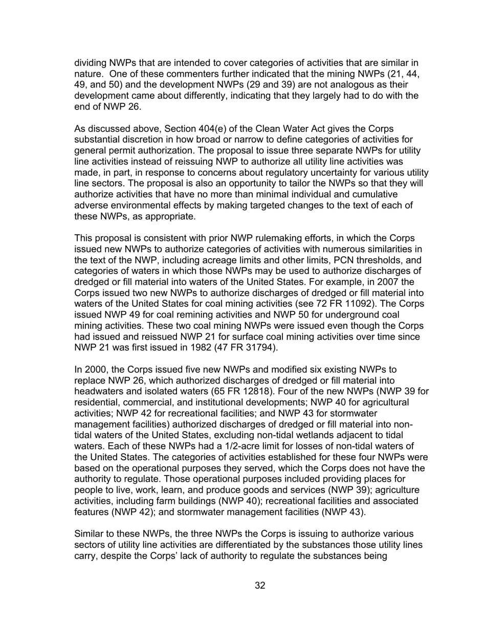 Decision Document Nationwide Permit 12, Page 32