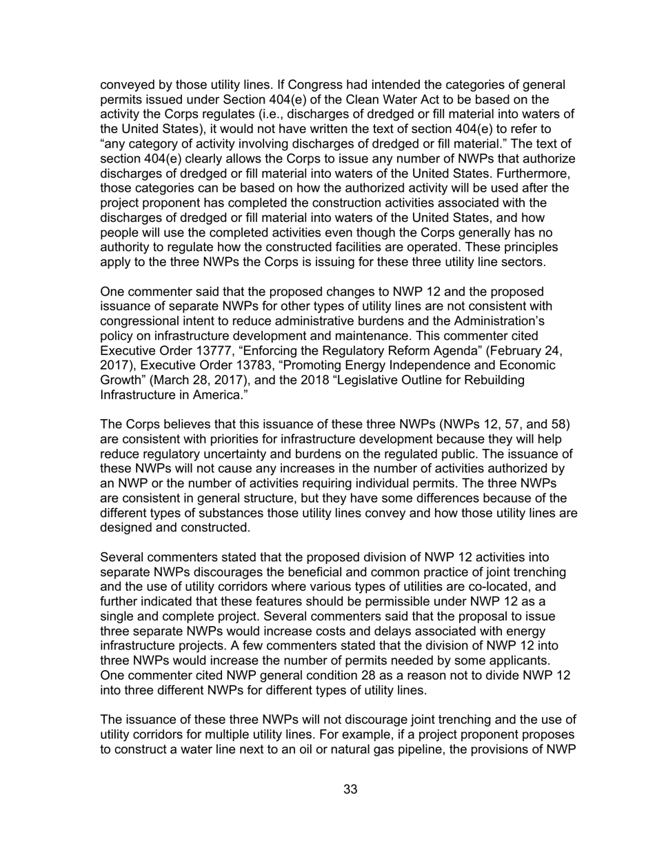 Decision Document Nationwide Permit 12, Page 33