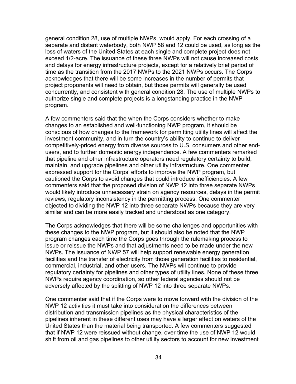 Decision Document Nationwide Permit 12, Page 34