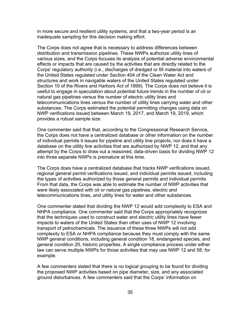 Decision Document Nationwide Permit 12, Page 35