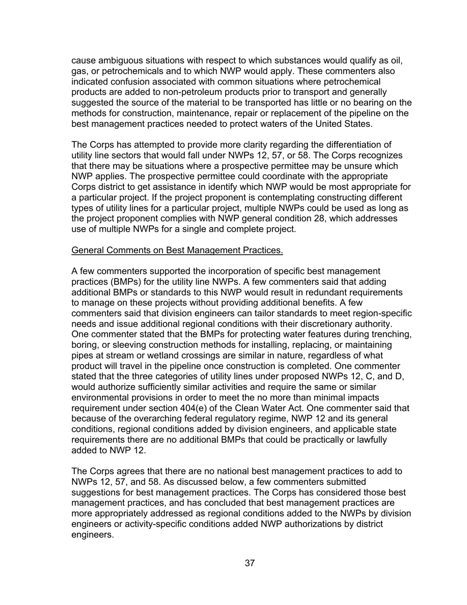 Decision Document Nationwide Permit 12, Page 37