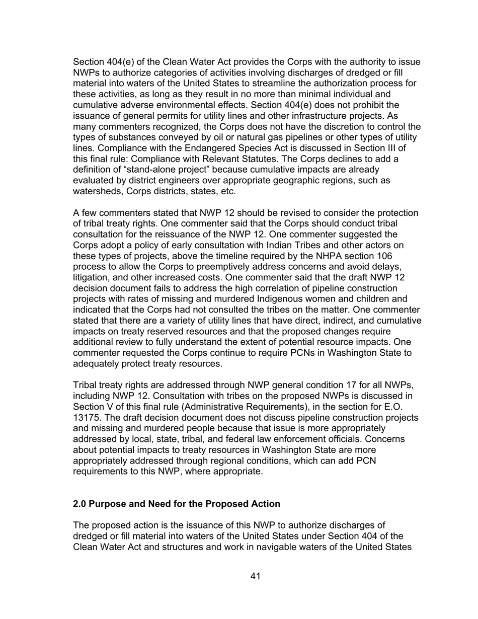 Decision Document Nationwide Permit 12, Page 41