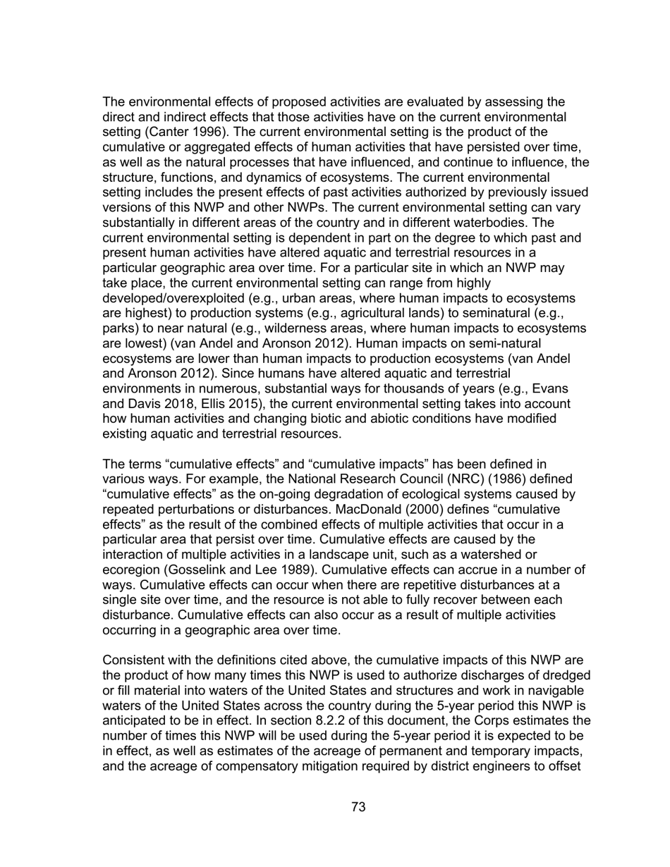 Decision Document Nationwide Permit 12, Page 73