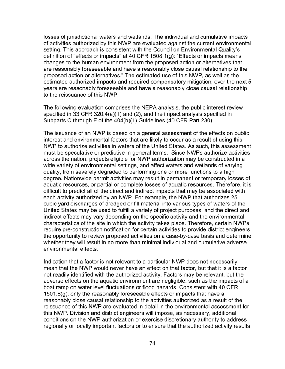 Decision Document Nationwide Permit 12, Page 74