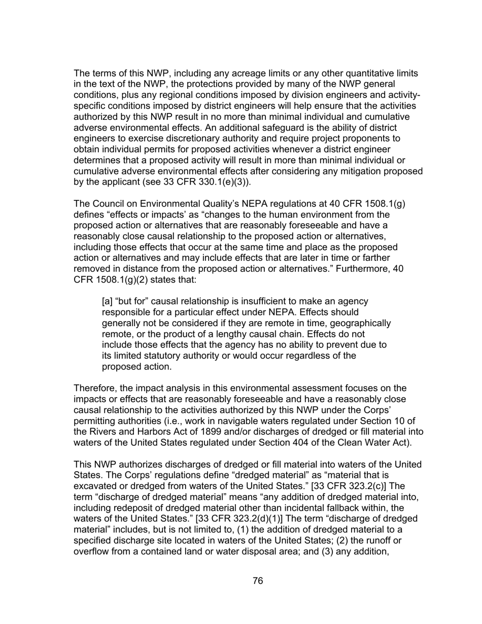 Decision Document Nationwide Permit 12, Page 76