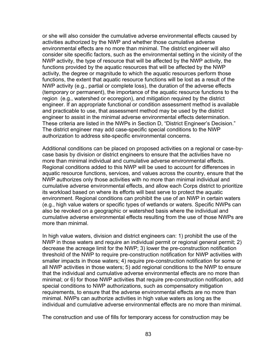 Decision Document Nationwide Permit 12, Page 83