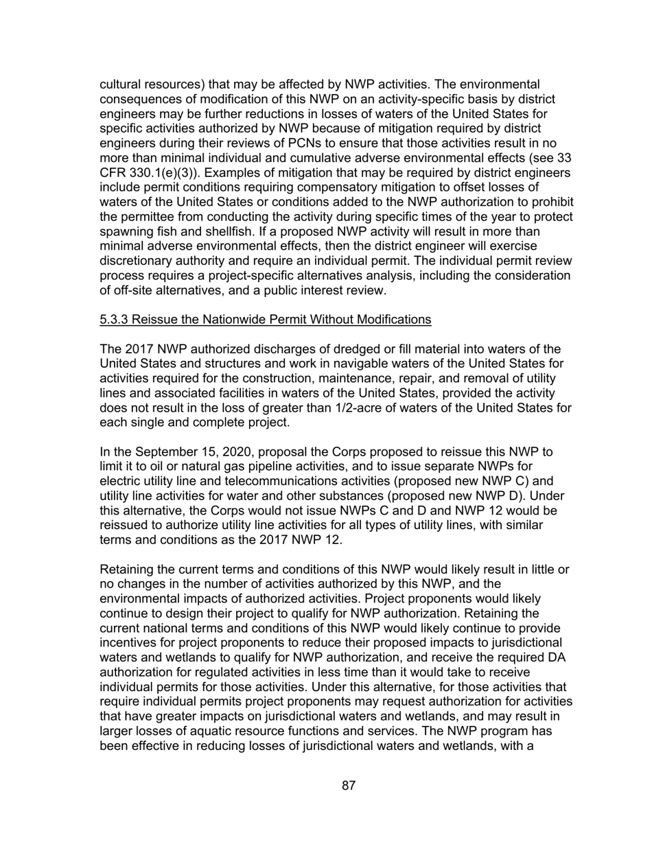 Decision Document Nationwide Permit 12, Page 87