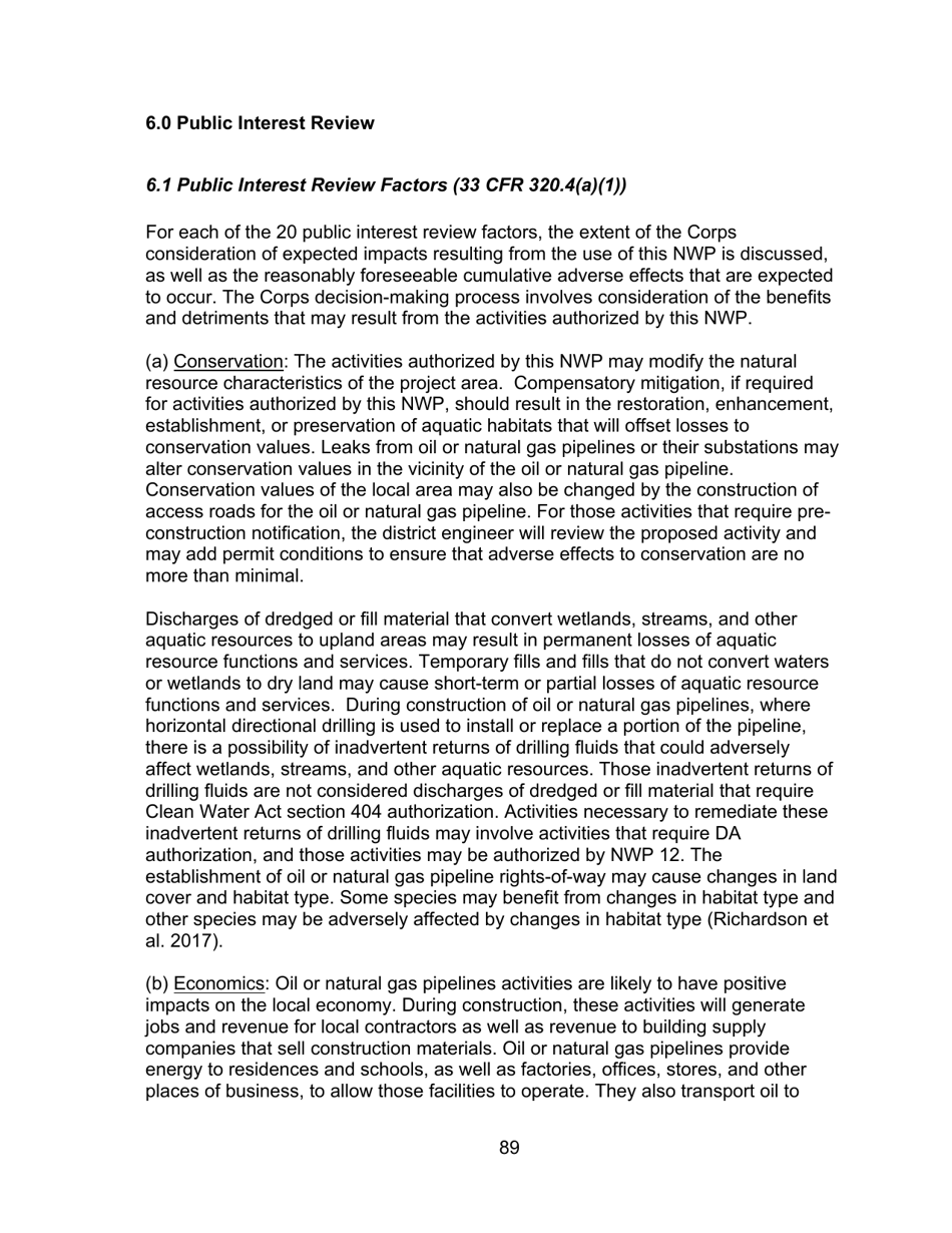 Decision Document Nationwide Permit 12, Page 89