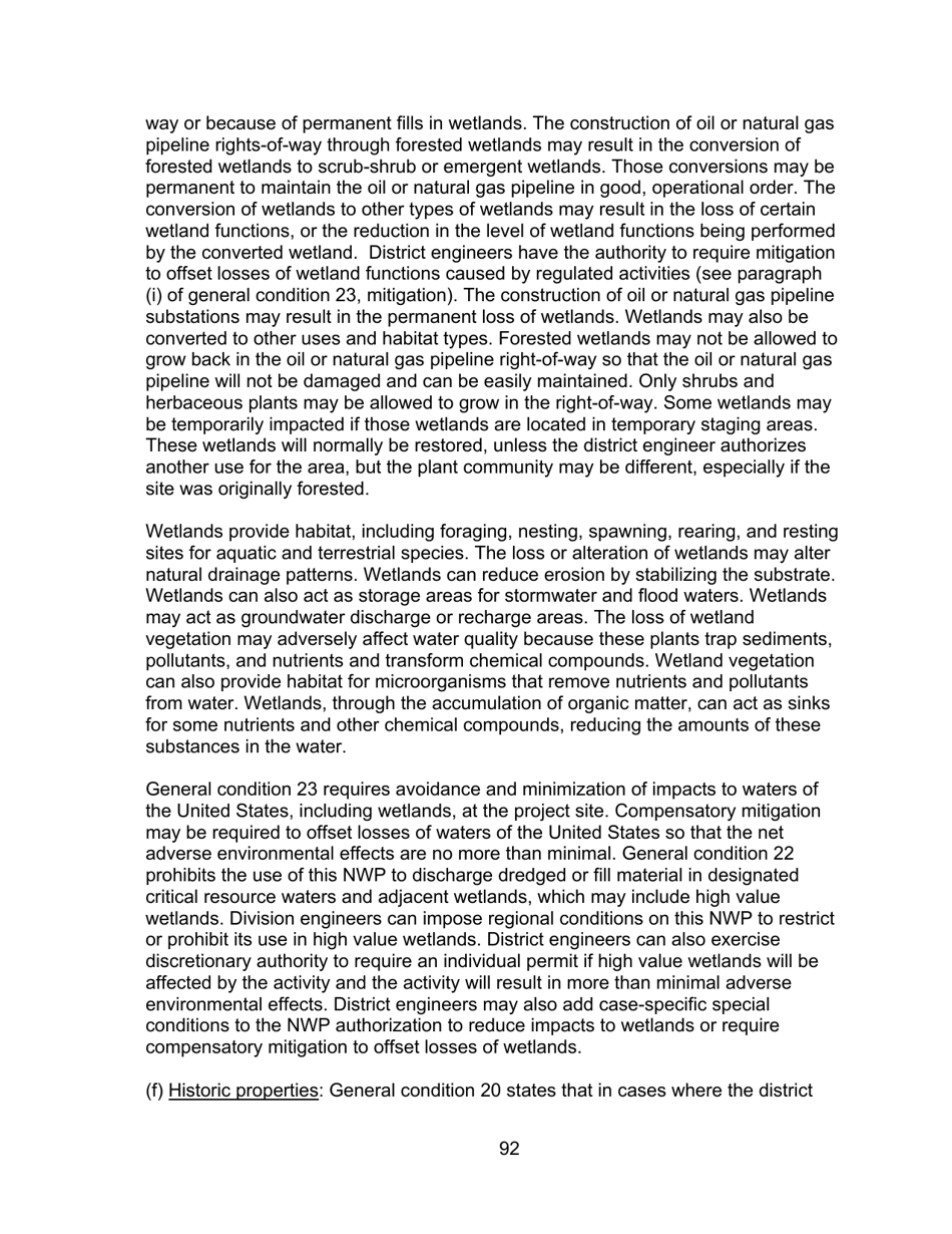 Decision Document Nationwide Permit 12, Page 92