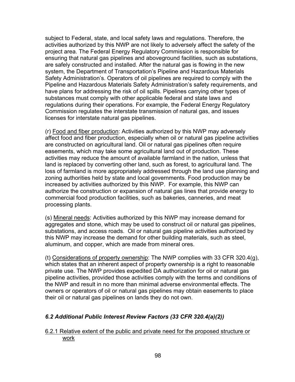 Decision Document Nationwide Permit 12, Page 98