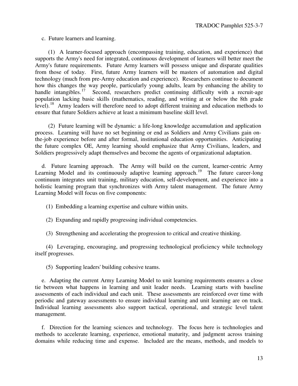 Tradoc Pamphlet 525-3-7 - the U.S. Army Human Dimension Concept, Page 17