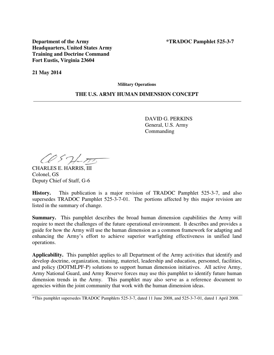 Tradoc Pamphlet 525-3-7 - the U.S. Army Human Dimension Concept, Page 5
