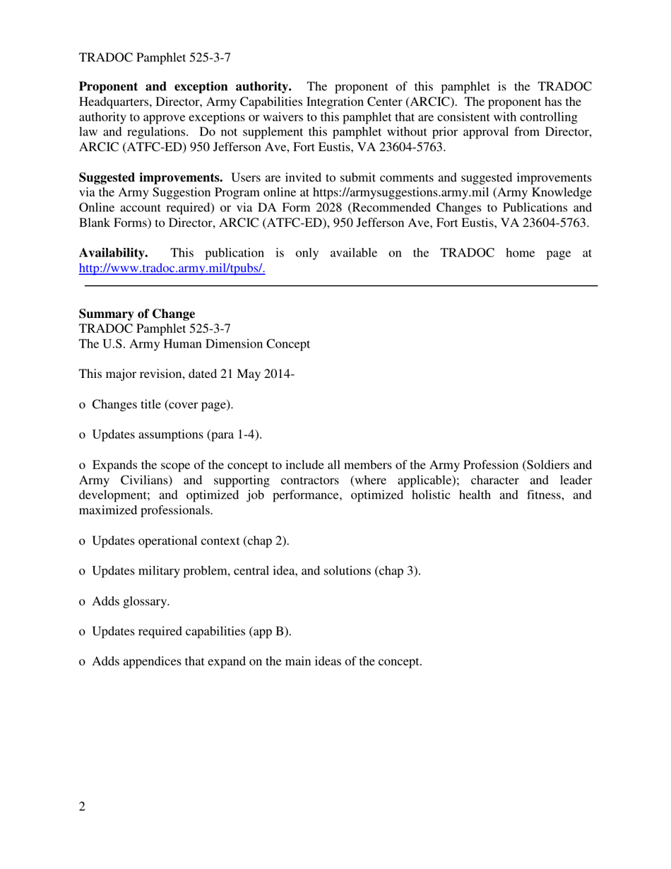 Tradoc Pamphlet 525-3-7 - the U.S. Army Human Dimension Concept, Page 6