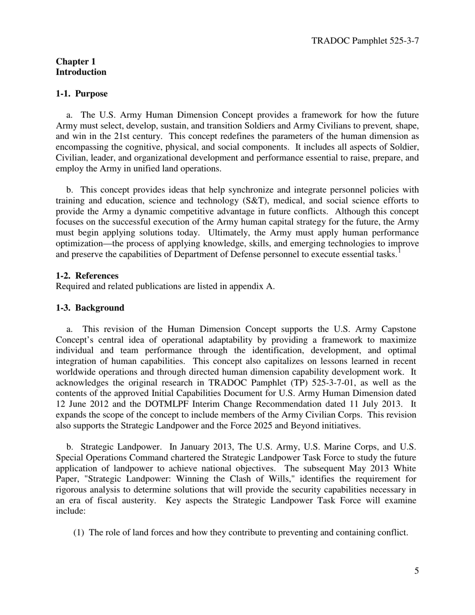 Tradoc Pamphlet 525-3-7 - the U.S. Army Human Dimension Concept, Page 9