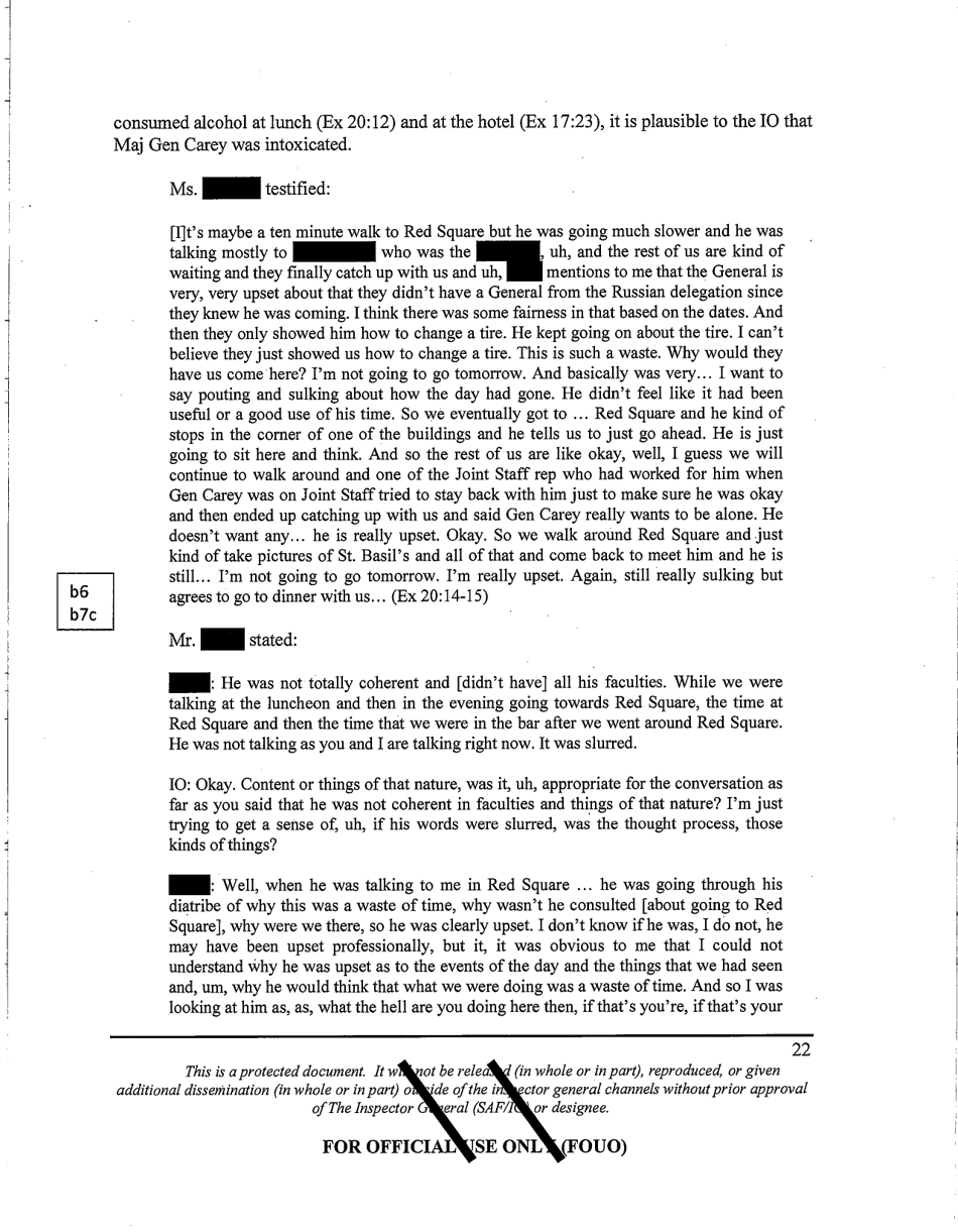 Report of Investigation (S8011p) - Major General Michael J. Carey, Page 24