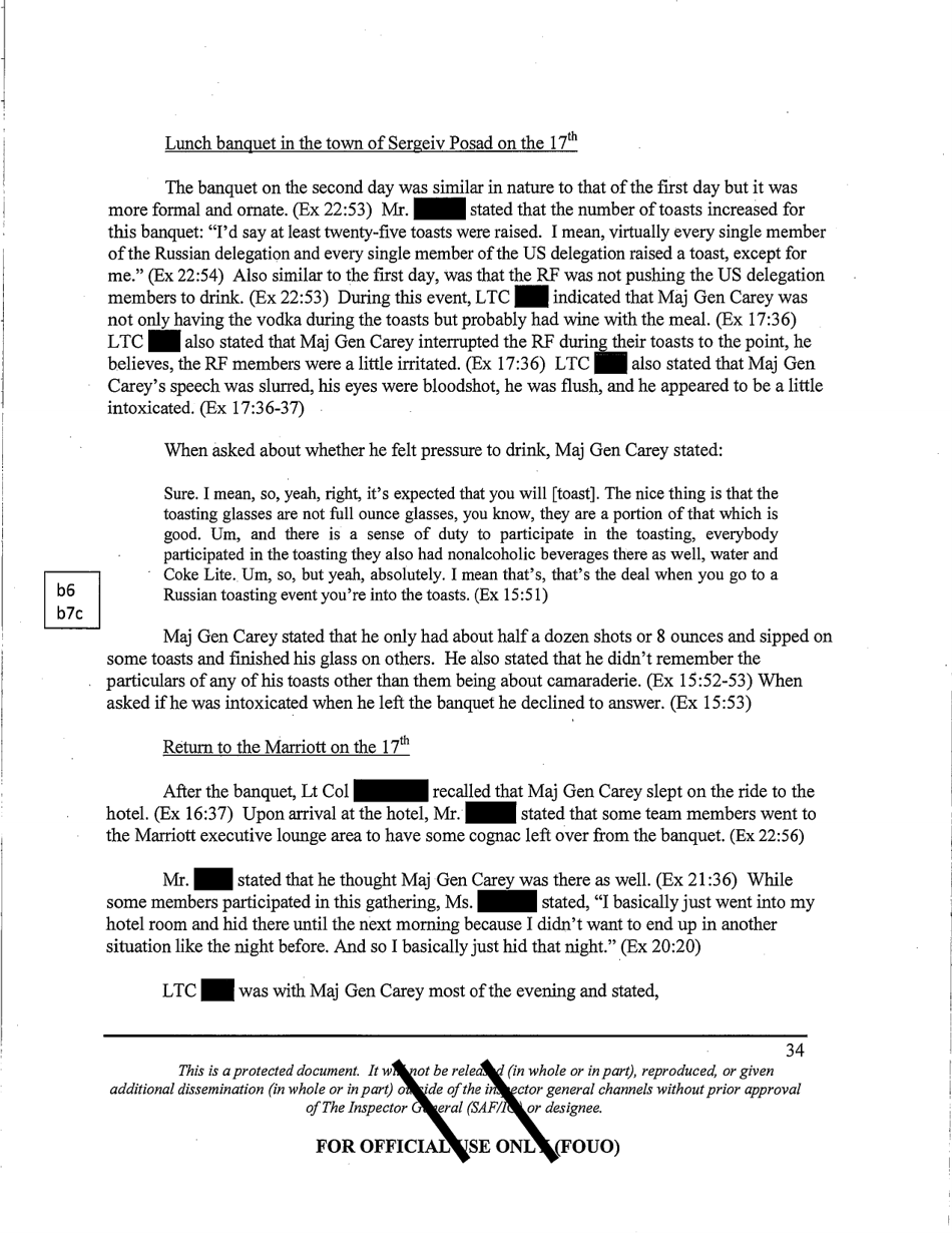 Report of Investigation (S8011p) - Major General Michael J. Carey, Page 36