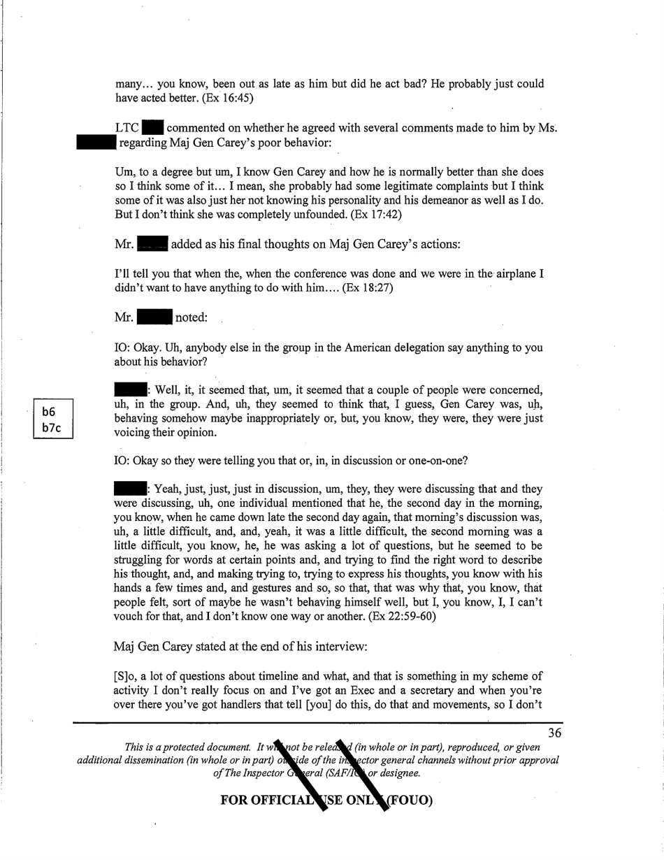 Report of Investigation (S8011p) - Major General Michael J. Carey, Page 38