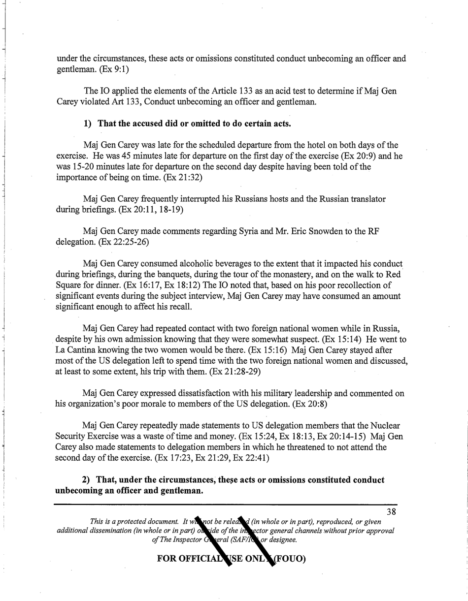 Report of Investigation (S8011p) - Major General Michael J. Carey, Page 40