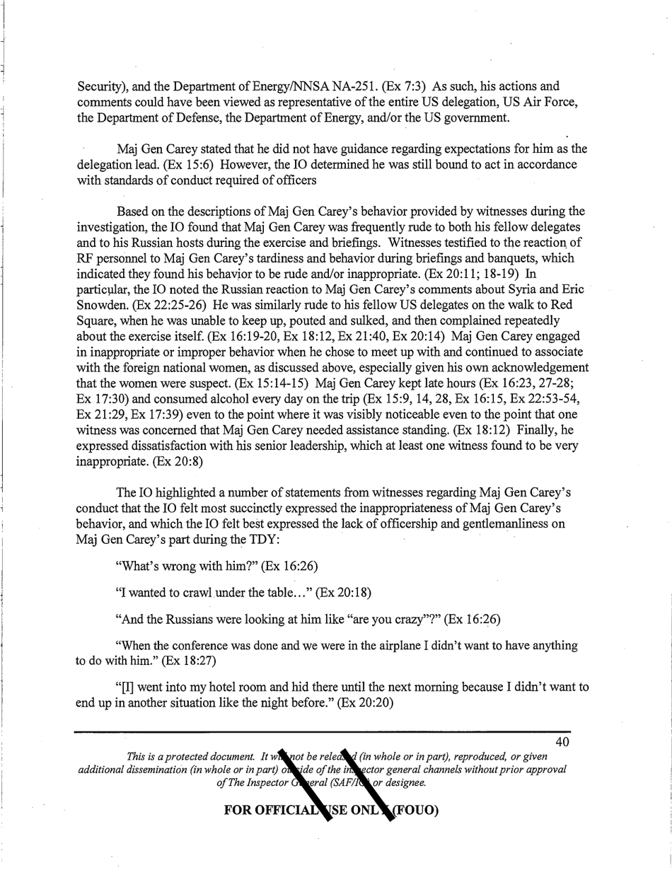 Report of Investigation (S8011p) - Major General Michael J. Carey, Page 42