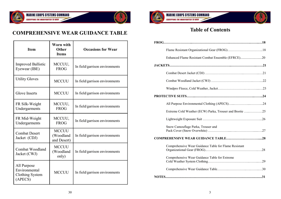 Organizational Clothing and Equipment Wear Guide, Page 3