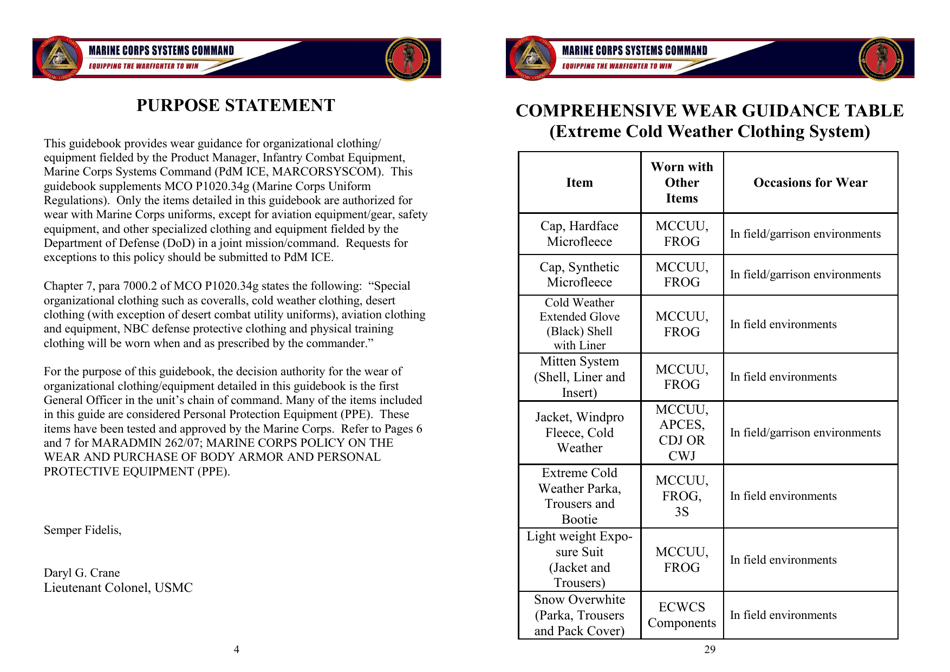 Organizational Clothing and Equipment Wear Guide, Page 4