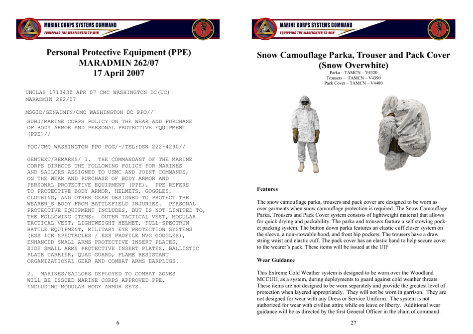 Organizational Clothing and Equipment Wear Guide, Page 6