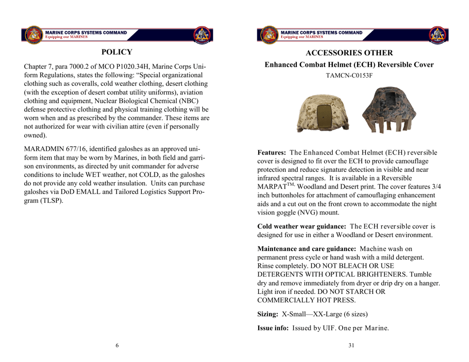 Organizational Clothing and Equipment Wear Guide, Page 6