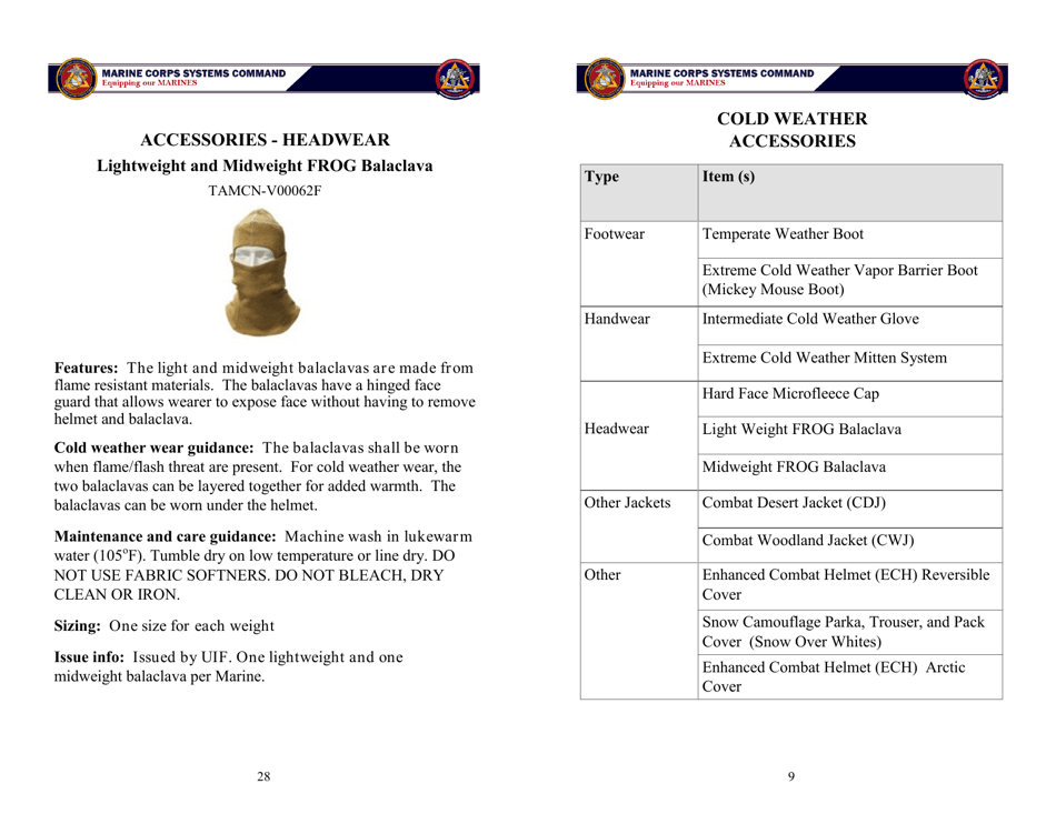 Organizational Clothing and Equipment Wear Guide, Page 9