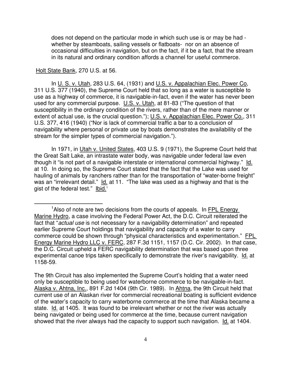 Appendix D Legal Definition of traditional Navigable Waters, Page 4