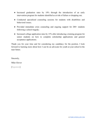 Sample School Counselor Cover Letter, Page 2