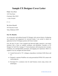 Document preview: Sample Ux Designer Cover Letter