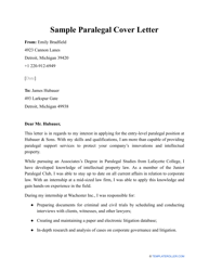 Document preview: Sample Paralegal Cover Letter