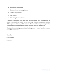 Sample Software Developer Cover Letter, Page 2
