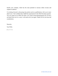 Sample Web Developer Cover Letter, Page 2