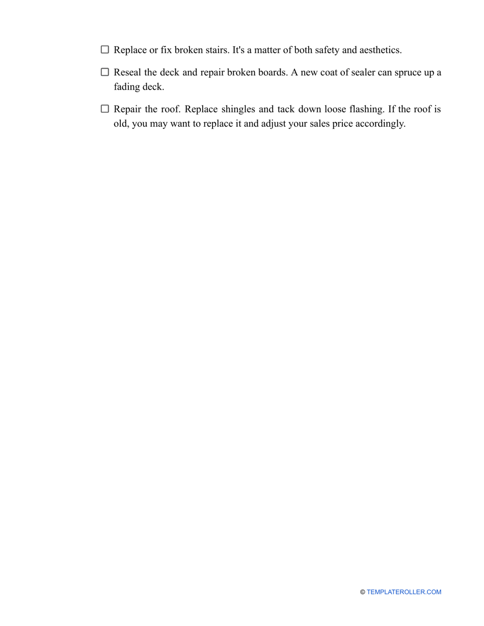 Home Inspection Checklist Template for Sellers, Page 4