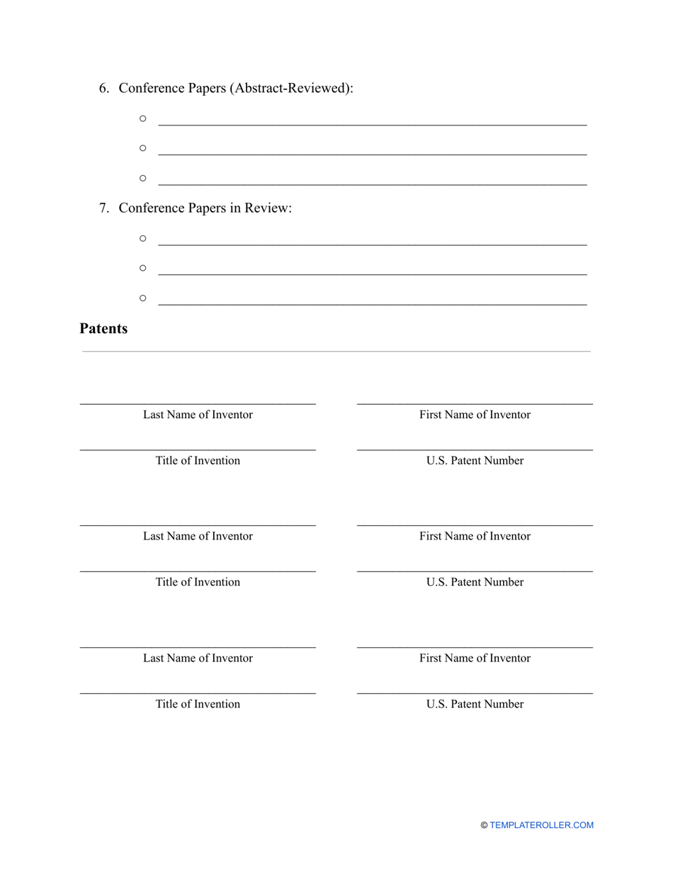 Curriculum Vitae (Cv) Template, Page 5