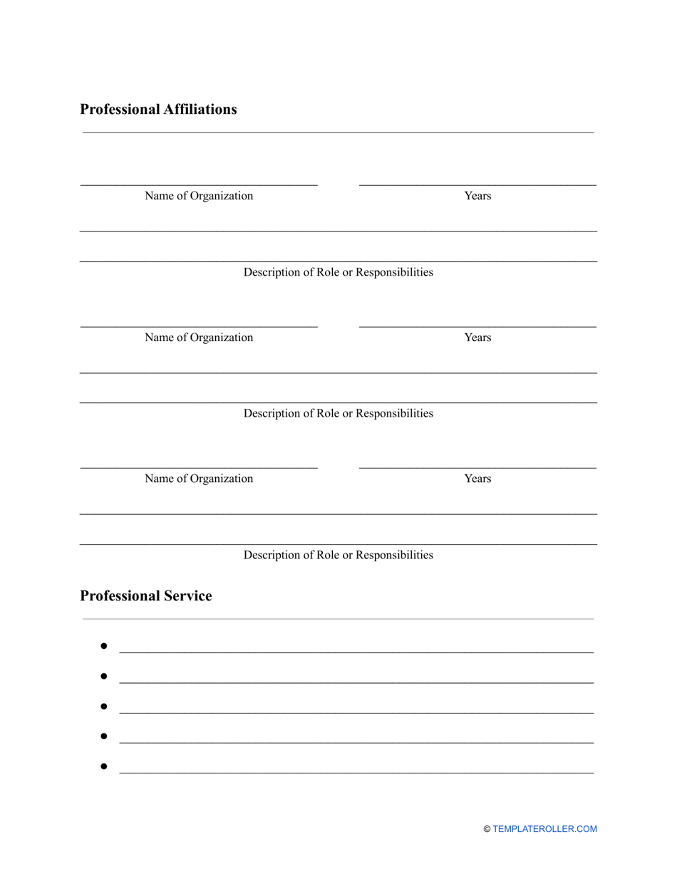 Curriculum Vitae (Cv) Template, Page 7
