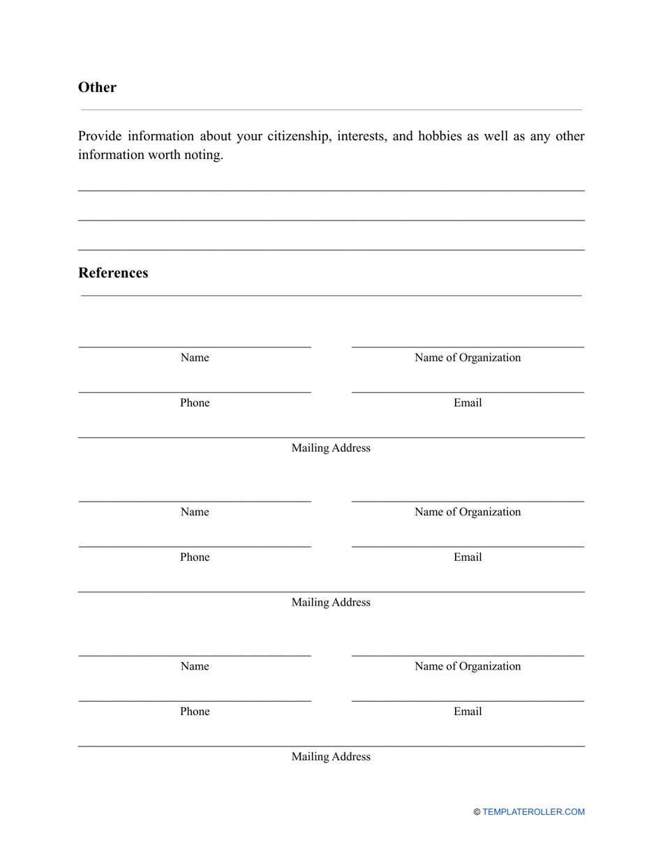 Curriculum Vitae (Cv) Template, Page 9