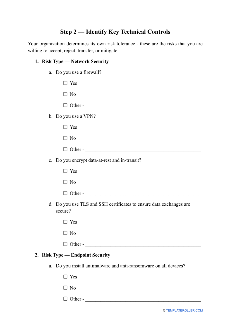 Vendor Risk Assessment Template, Page 4